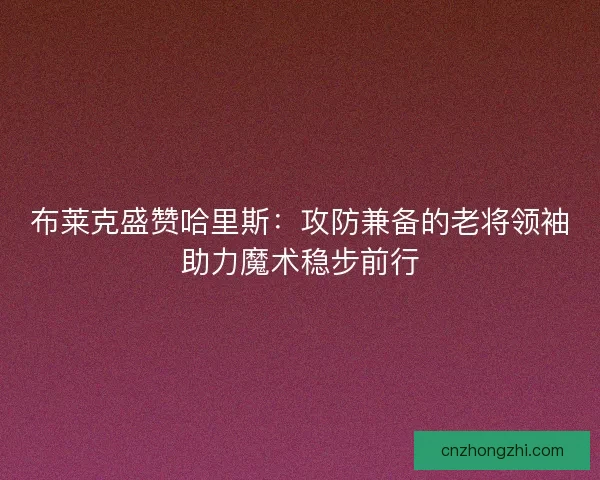 布莱克盛赞哈里斯：攻防兼备的老将领袖助力魔术稳步前行